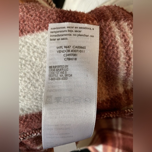 Eddie Bauer shacket women’s flannel fleece jacket LARGE - Picture 10 of 12